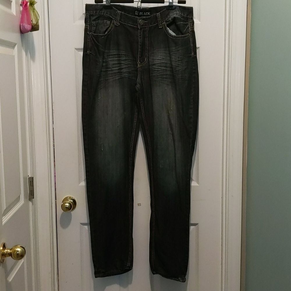 CJ Black slim distressed jeans Sz 36x34